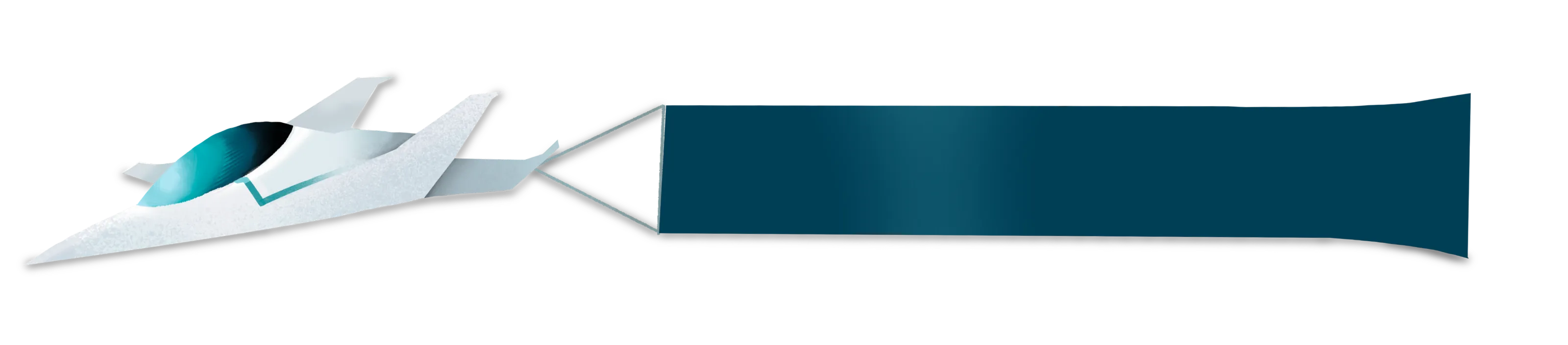 A jet towing a banner